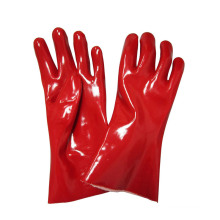 Full Dipped Oil Proof Gloves Red PVC Gloves Safety Work Glove
